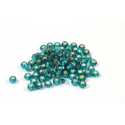 SEED BEAD NO. 8 SILVERLINED TEAL